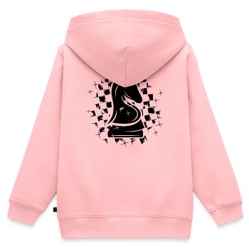 Schach knight Schachfigur Verein Illustration Logo - Kinder Premium Organic Zip Hoodie - Rosa - Hinten - AI Model Kid Female (0cm)