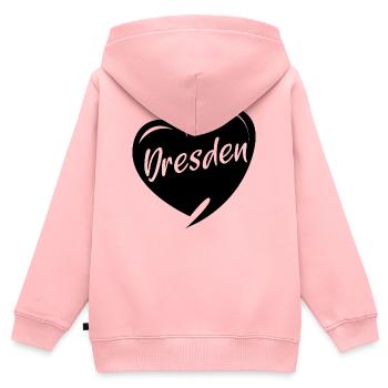 Dresden Herz Frauenkirche Liebe Stadt Osten Logo - Kinder Premium Organic Zip Hoodie - Rosa - Hinten - AI Model Kid Female (0cm)