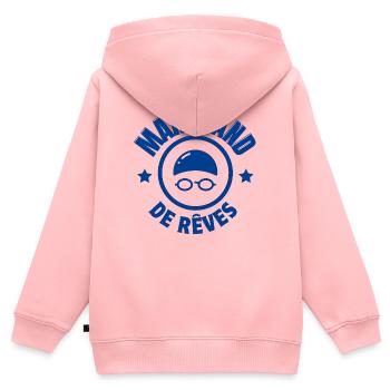 Schwimmen, Schwimmen, Schwimmen - Kinder Premium Organic Zip Hoodie - Rosa - Hinten - AI Model Kid Female (0cm)