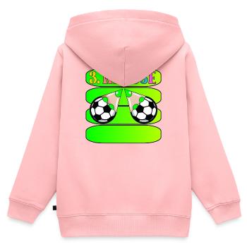 Grundschule 3. Klasse Fußball - Kinder Premium Organic Zip Hoodie - Rosa - Hinten - AI Model Kid Female (0cm)