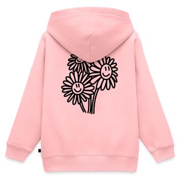 Glückliche Blumen - Kinder Premium Organic Zip Hoodie - Rosa - Hinten - AI Model Kid Female (0cm)