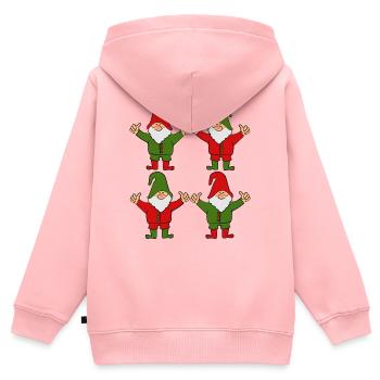 Wichtel Zwerge - Kinder Premium Organic Zip Hoodie - Rosa - Hinten - AI Model Kid Female (0cm)