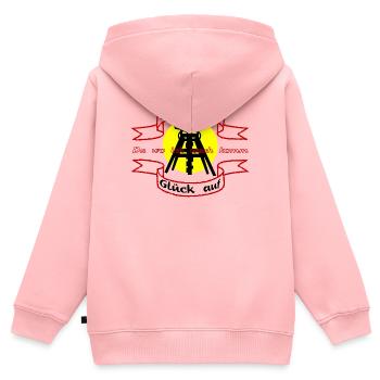 Zeche Förderturm im Ruhrgebiet - Kinder Premium Organic Zip Hoodie - Rosa - Hinten - AI Model Kid Female (0cm)
