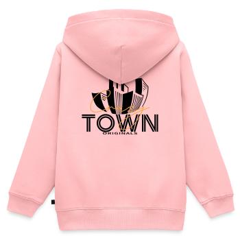 Crazy Town - Kinder Premium Organic Zip Hoodie - Rosa - Hinten - AI Model Kid Female (0cm)