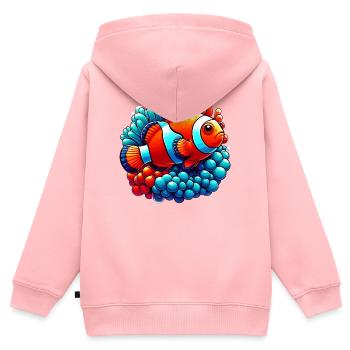 Clownfische - Kinder Premium Organic Zip Hoodie - Rosa - Hinten - AI Model Kid Female (0cm)
