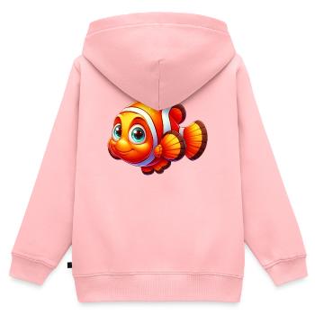 Clownfische - Kinder Premium Organic Zip Hoodie - Rosa - Hinten - AI Model Kid Female (0cm)