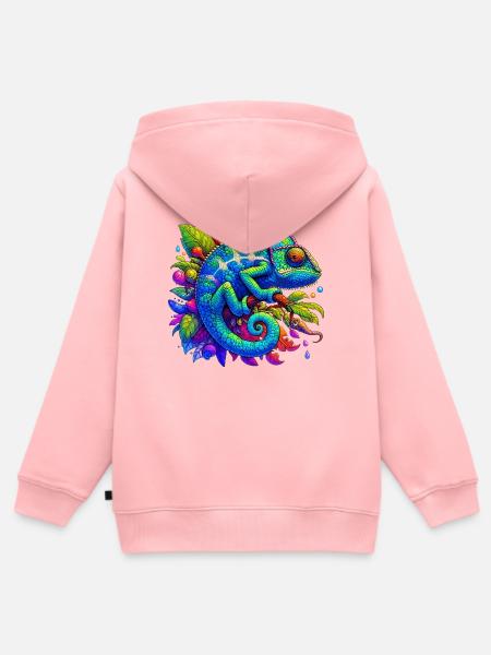 Chamäleon - Kinder Premium Organic Zip Hoodie - Rosa