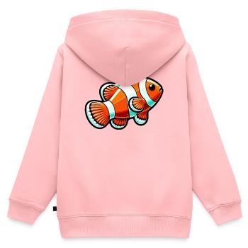 Clownfisch - Kinder Premium Organic Zip Hoodie - Rosa - Hinten - AI Model Kid Female (0cm)