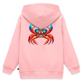 Krebs - Kinder Premium Organic Zip Hoodie - Rosa - Hinten - AI Model Kid Female (0cm)