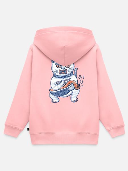 Glückskatze mit Ramen - Kinder Premium Organic Zip Hoodie - Rosa