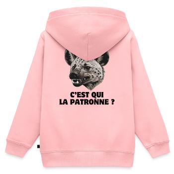 Chef, Bürohumor, Hyäne - Kinder Premium Organic Zip Hoodie - Rosa - Hinten - AI Model Kid Female (0cm)