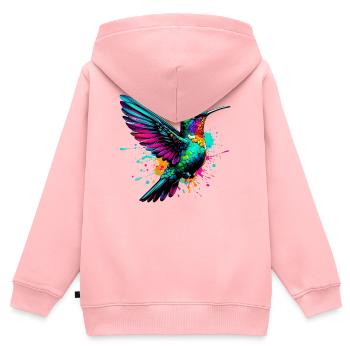 Kolibri - Kinder Premium Organic Zip Hoodie - Rosa - Hinten - AI Model Kid Female (0cm)