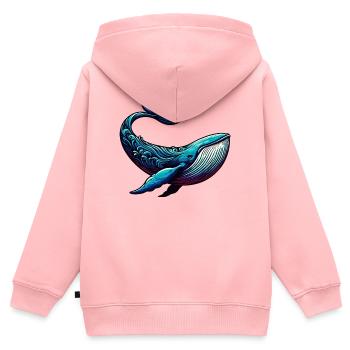 Wal - Kinder Premium Organic Zip Hoodie - Rosa - Hinten - AI Model Kid Female (0cm)