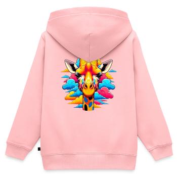 Giraffe with head in cloud clouds - Kids Premium Organic Zip-up Hoodie - rose - Back - AI Model Kid Female (0cm)