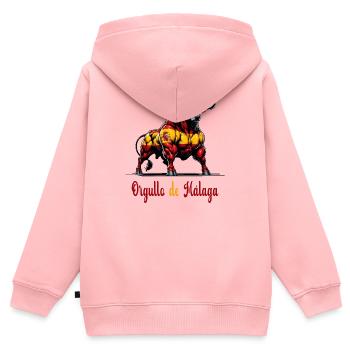 Der Stolz Málaga Flagge Design - Kinder Premium Organic Zip Hoodie - Rosa - Hinten - AI Model Kid Female (0cm)