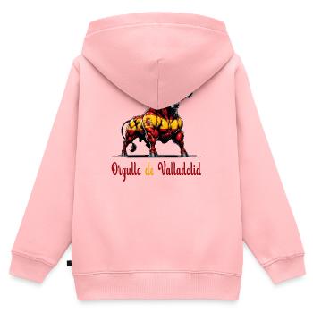 Der Stolz Valladolid Flagge Design - Kinder Premium Organic Zip Hoodie - Rosa - Hinten - AI Model Kid Female (0cm)