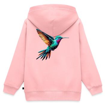 Kolibri - Kinder Premium Organic Zip Hoodie - Rosa - Hinten - AI Model Kid Female (0cm)