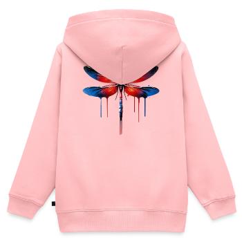 Libelle - Kinder Premium Organic Zip Hoodie - Rosa - Hinten - AI Model Kid Female (0cm)