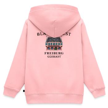 Freiburg im Breisgau, Schwarzwald, Deutschland - Kinder Premium Organic Zip Hoodie - Rosa - Hinten - AI Model Kid Female (0cm)