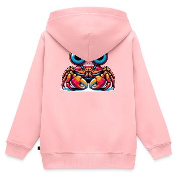Krebs - Kinder Premium Organic Zip Hoodie - Rosa - Hinten - AI Model Kid Female (0cm)