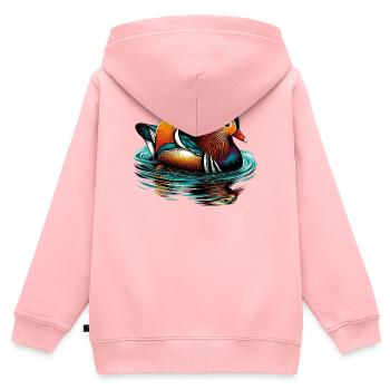 Mandarin duck - Kids Premium Organic Zip-up Hoodie - rose - Back - AI Model Kid Female (0cm)