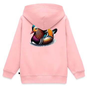 Mandarin duck - Kids Premium Organic Zip-up Hoodie - rose - Back - AI Model Kid Female (0cm)