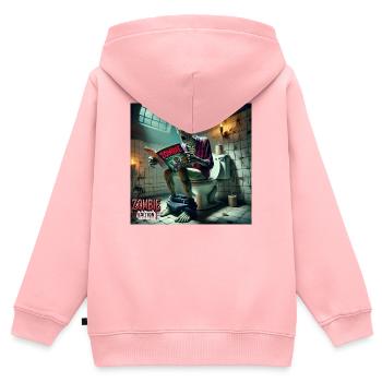 Zombie Klo - Kinder Premium Organic Zip Hoodie - Rosa - Hinten - AI Model Kid Female (0cm)