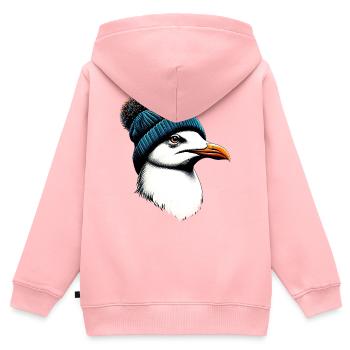 Mouette - Sweat Premium à capuche zippé enfant bio - rose - Dos - AI Model Kid Female (0cm)