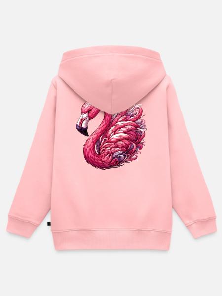 Flamingo - Kinder Premium Organic Zip Hoodie - Rosa