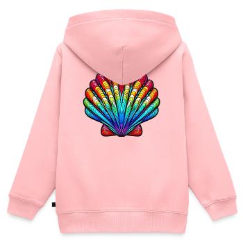 Muschel - Kinder Premium Organic Zip Hoodie - Rosa - Hinten - AI Model Kid Female (0cm)