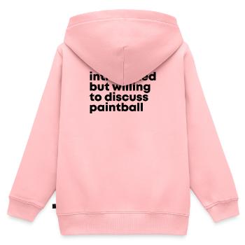 Paintball Paintball Paintball - Kinder Premium Organic Zip Hoodie - Rosa - Hinten - AI Model Kid Female (0cm)