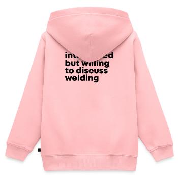 Schweißen Schweißen Schweißen - Kinder Premium Organic Zip Hoodie - Rosa - Hinten - AI Model Kid Female (0cm)