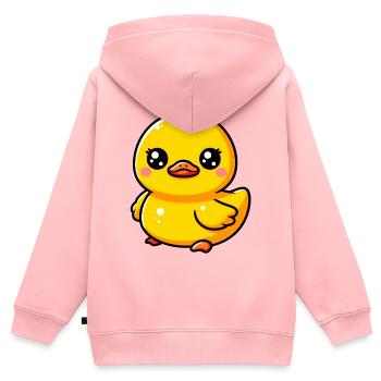 Ente Ente Ente Ente Ente - Kinder Premium Organic Zip Hoodie - Rosa - Hinten - AI Model Kid Female (0cm)