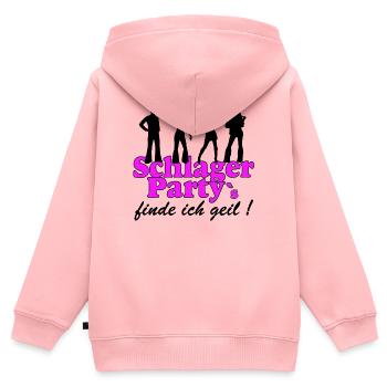 Schlager Party, Schlager Musik, je trouve ça cool - Sweat Premium à capuche zippé enfant bio - rose - Dos - AI Model Kid Female (0cm)