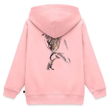 Schimpanse - Kinder Premium Organic Zip Hoodie - Rosa - Hinten - AI Model Kid Female (0cm)