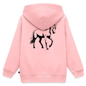 Pferd Araber - Kinder Premium Organic Zip Hoodie - Rosa - Hinten - AI Model Kid Female (0cm)