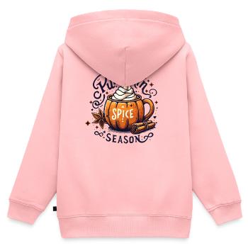 Pumpkin Spice Season: Der Geschmack des Herbstes - Kinder Premium Organic Zip Hoodie - Rosa - Hinten - AI Model Kid Female (0cm)