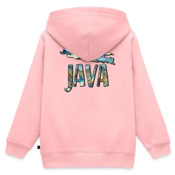 Watercolor Map Java - Kids Premium Organic Zip-up Hoodie - rose - Back - AI Model Kid Female (0cm)