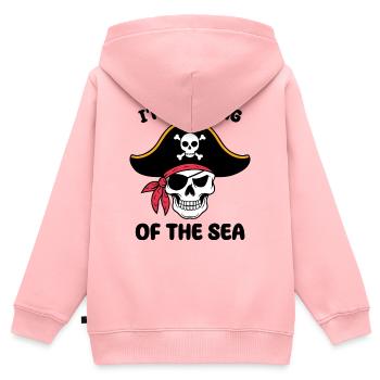 Piraten-Totenkopf mit Augenklappe - Kinder Premium Organic Zip Hoodie - Rosa - Hinten - AI Model Kid Female (0cm)