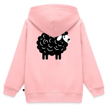 Schwarzes Schaf - Kinder Premium Organic Zip Hoodie - Rosa - Hinten - AI Model Kid Female (0cm)