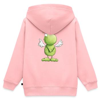 Frosch Engel Unschuld - Kinder Premium Organic Zip Hoodie - Rosa - Hinten - AI Model Kid Female (0cm)