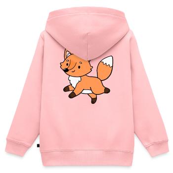 Renards Renards - Sweat Premium à capuche zippé enfant bio - rose - Dos - AI Model Kid Female (0cm)