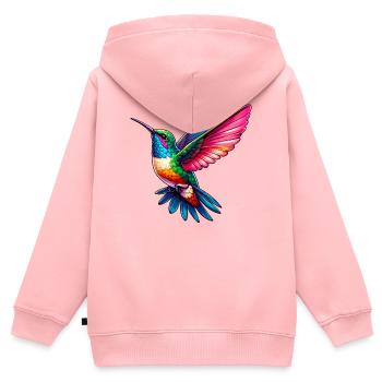 Colibri - Sweat Premium à capuche zippé enfant bio - rose - Dos - AI Model Kid Female (0cm)