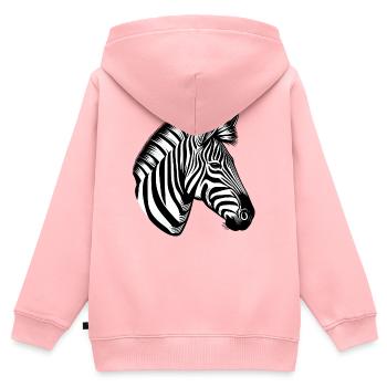 Zebra - Kinder Premium zip hoodie biologisch - roze - Achter - AI Model Kid Female (0cm)