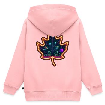 Ahornblatt - Kinder Premium Organic Zip Hoodie - Rosa - Hinten - AI Model Kid Female (0cm)