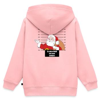 Der Weihnachtsmann ist ein Stück Müll - Kinder Premium Organic Zip Hoodie - Rosa - Hinten - AI Model Kid Female (0cm)
