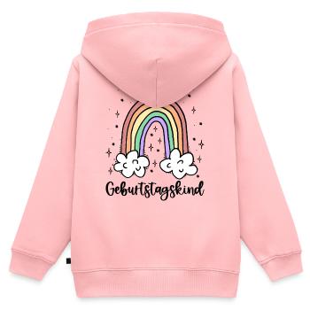 Geburtstagskind Regenbogen Geburtstag Party - Kinder Premium Organic Zip Hoodie - Rosa - Hinten - AI Model Kid Female (0cm)
