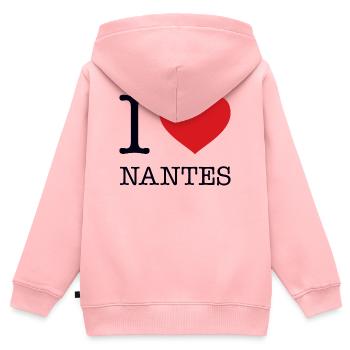 I LOVE NANTES - Kinder Premium Organic Zip Hoodie - Rosa - Hinten - AI Model Kid Female (0cm)
