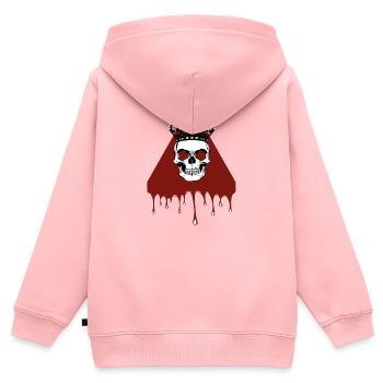 Schädel - Kinder Premium Organic Zip Hoodie - Rosa - Hinten - AI Model Kid Female (0cm)