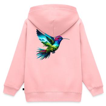 Kolibri - Kinder Premium Organic Zip Hoodie - Rosa - Hinten - AI Model Kid Female (0cm)